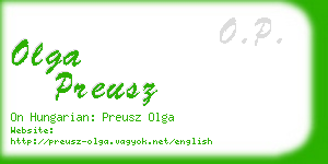 olga preusz business card